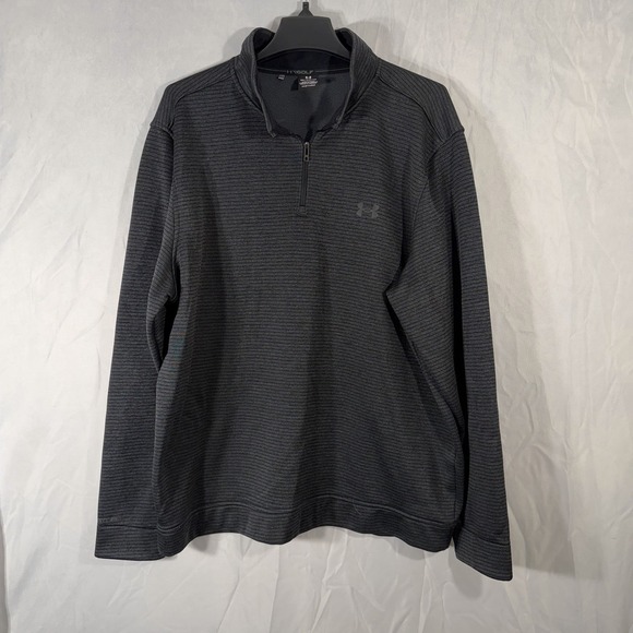 under armour storm golf 3/4 Zip pullover Fleece Lined Sweater Dark Gray Men 2XL - Picture 1 of 14